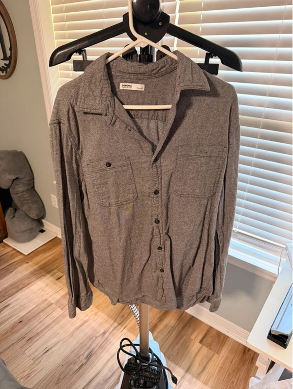 Sonoma Gray Button-Up Long Sleeve Shirt